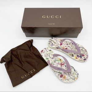 SOLD Authentic GUCCI Floral Flip Flips Women EU 35